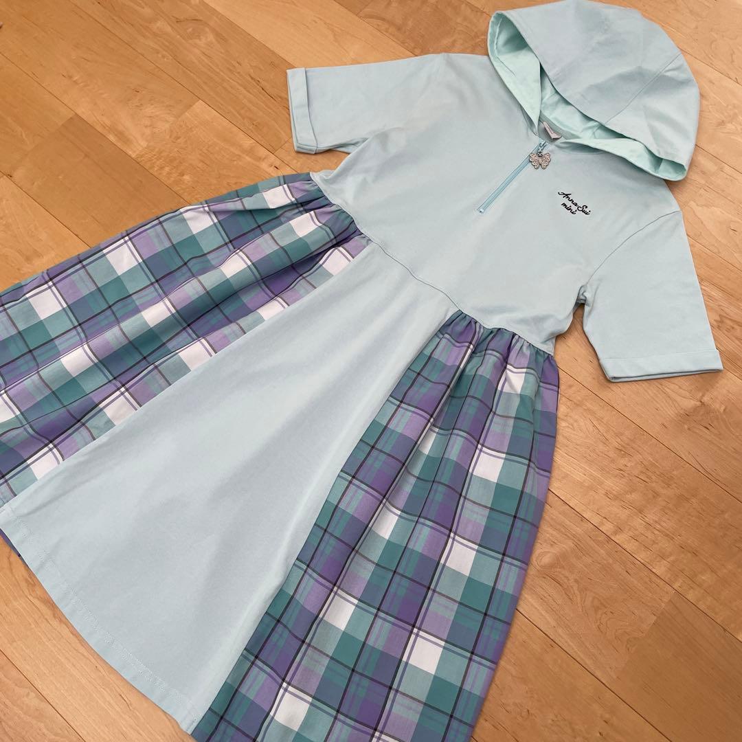 美品☆ アナスイミニ　チェック切り替えワンピース　150