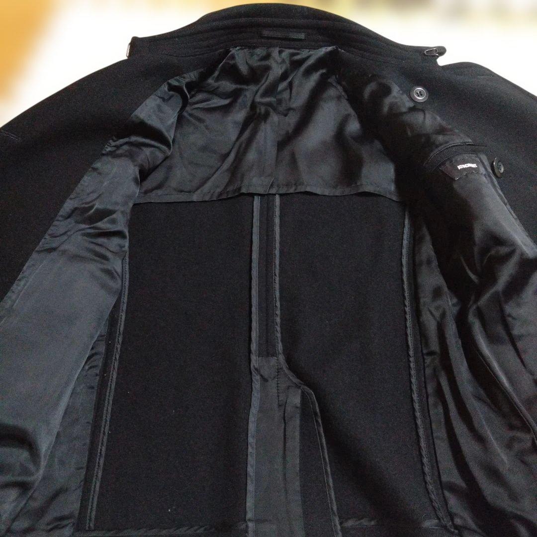 ATTACHMENT　Pコート　ヘビーメルトン　黒　3　綺麗(内側ほつれほどけ)