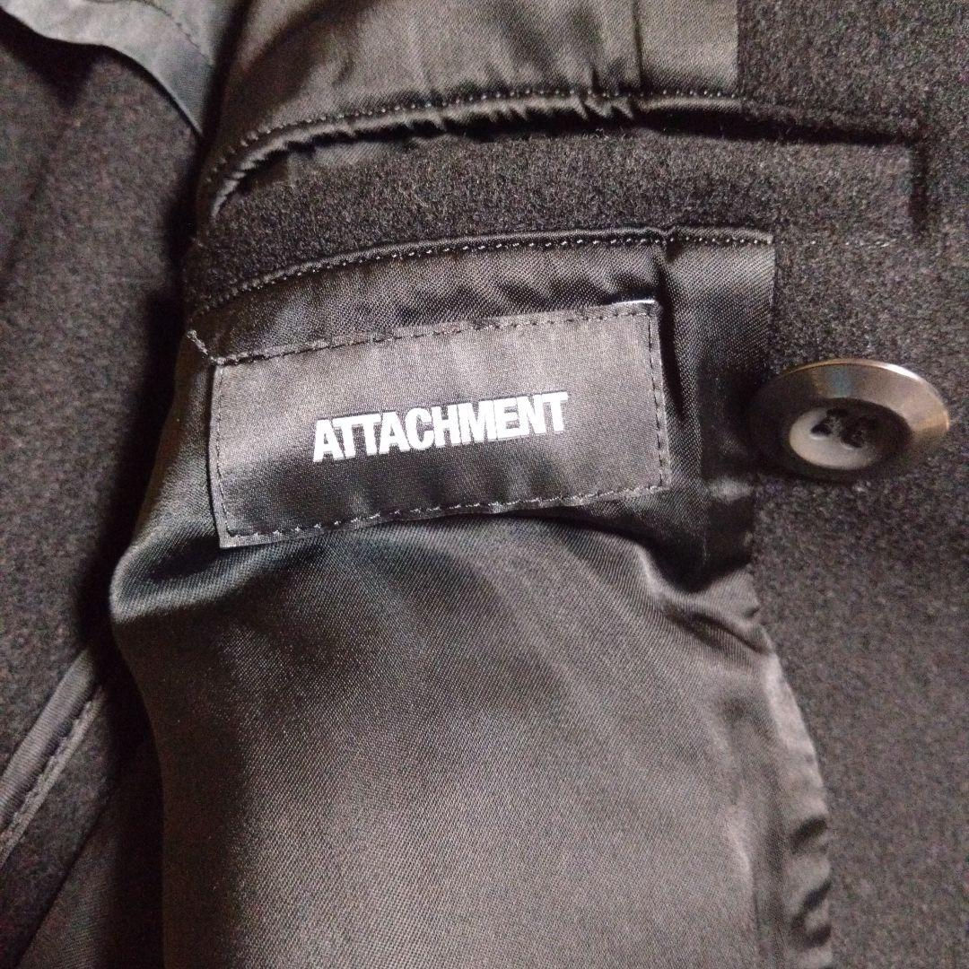 ATTACHMENT　Pコート　ヘビーメルトン　黒　3　綺麗(内側ほつれほどけ)