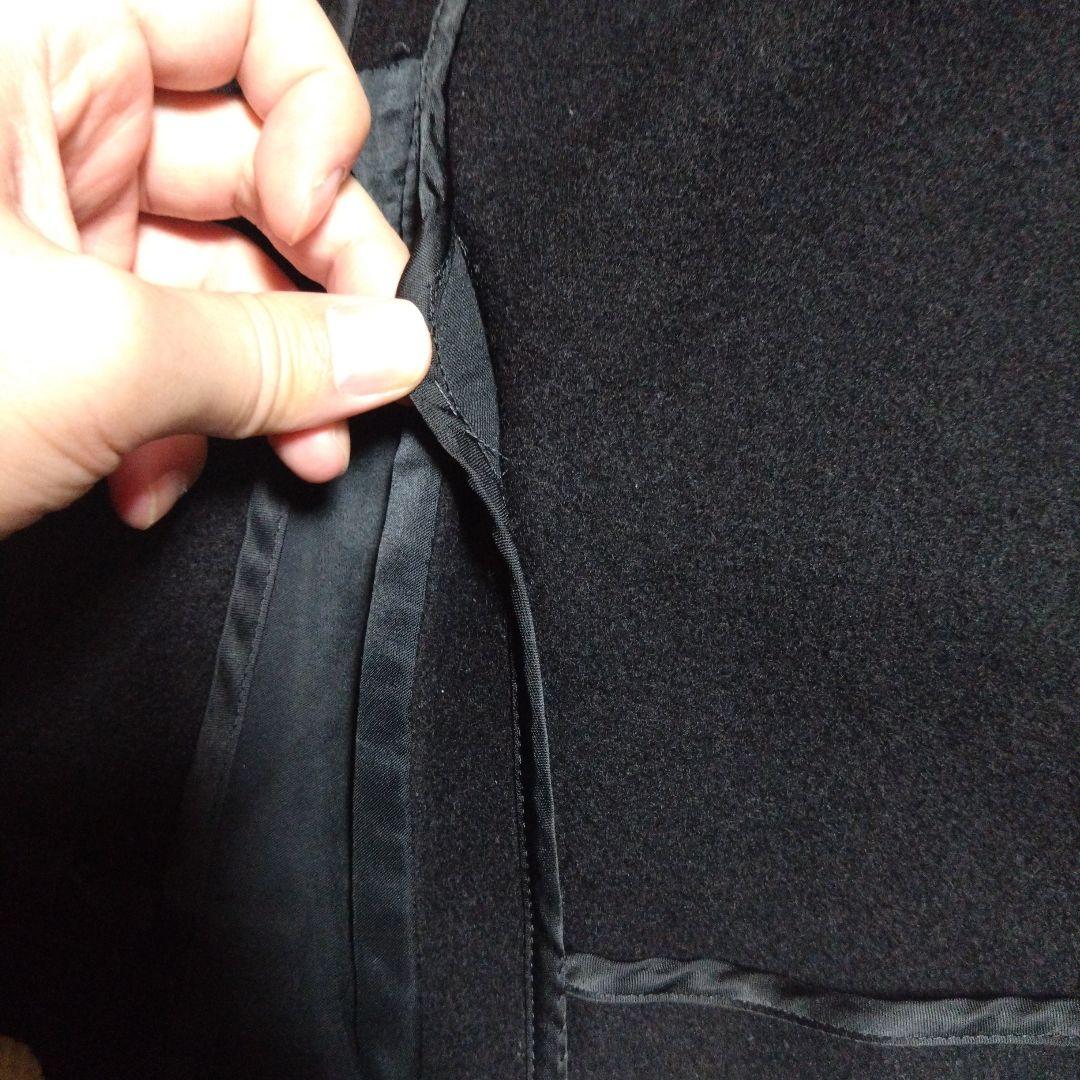 ATTACHMENT　Pコート　ヘビーメルトン　黒　3　綺麗(内側ほつれほどけ)