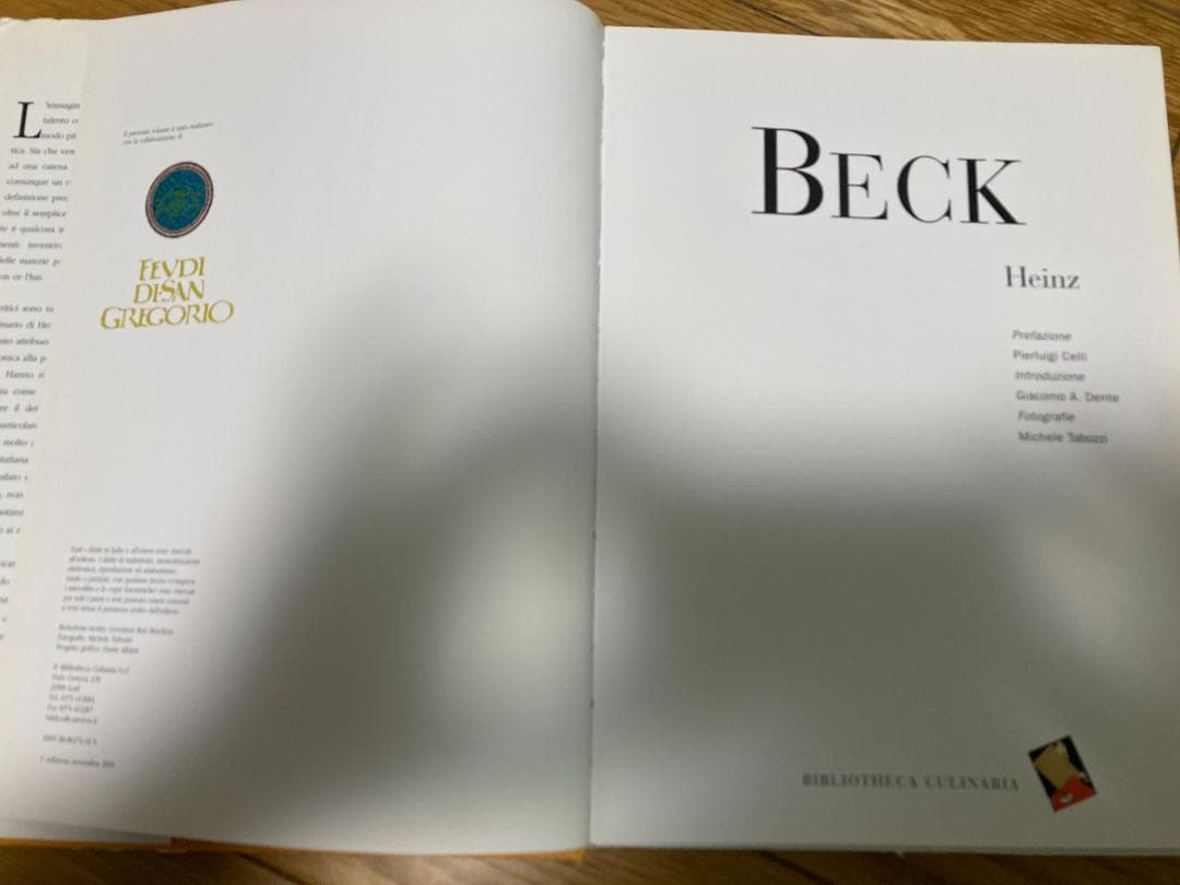 【イタリア語書籍】料理本　Heinz Beck　ハインツ・ベック