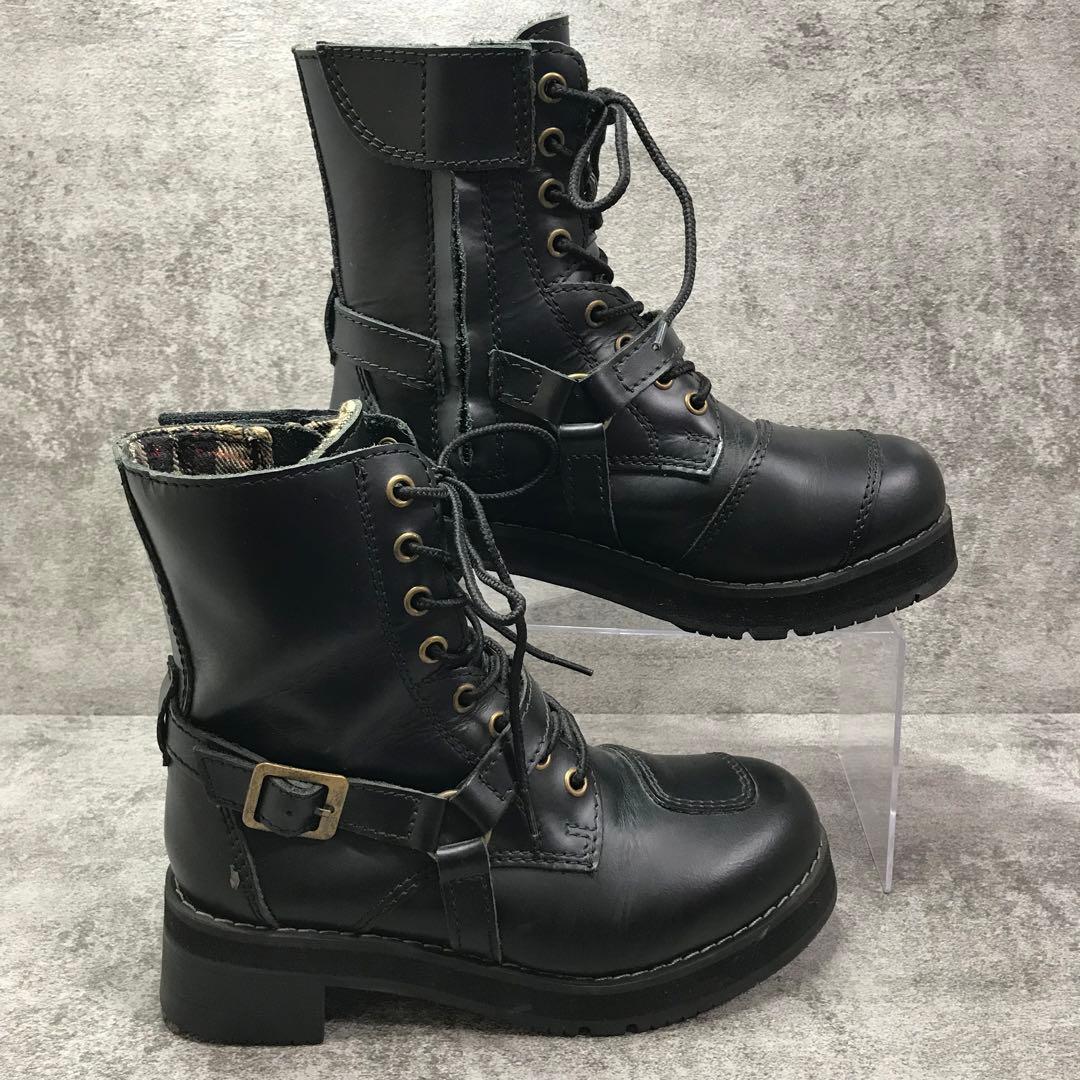 ワイルドウイング　ファルコン　レザー ブーツ厚底　バイクブーツ　ブラック