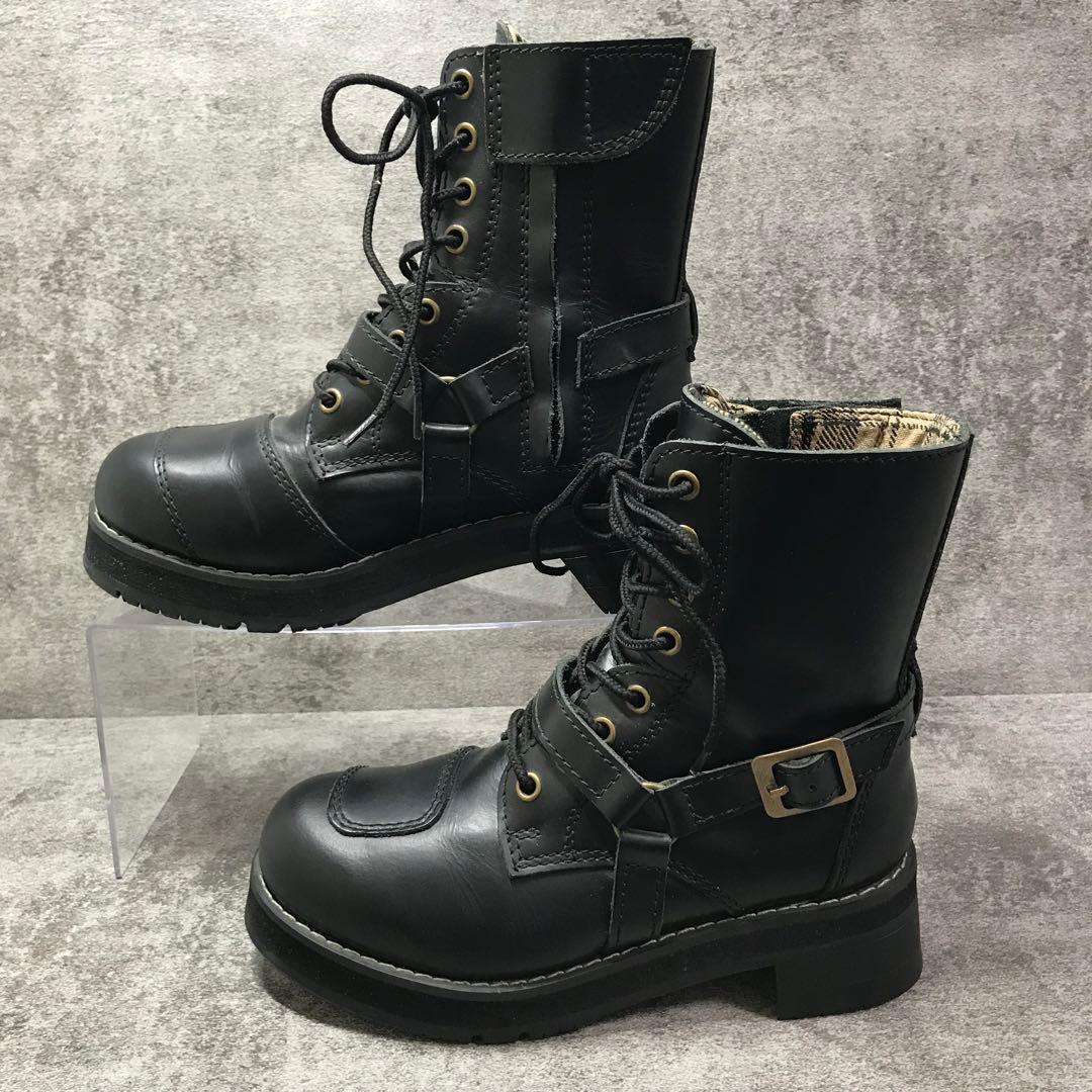 ワイルドウイング　ファルコン　レザー ブーツ厚底　バイクブーツ　ブラック