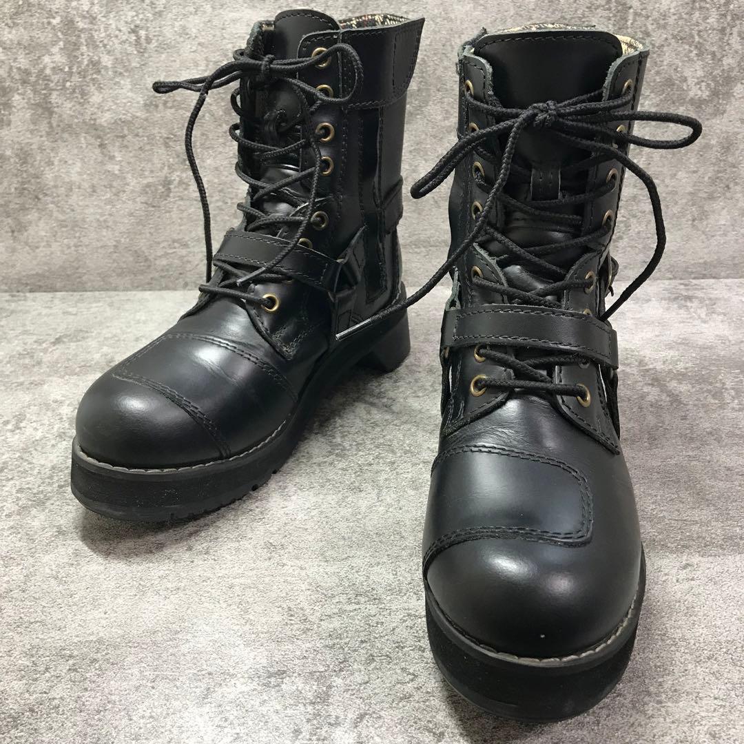 ワイルドウイング　ファルコン　レザー ブーツ厚底　バイクブーツ　ブラック