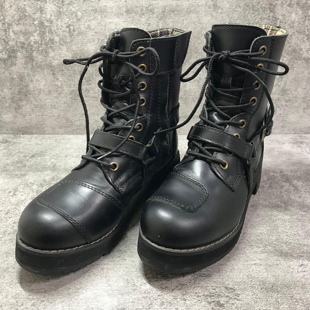 ワイルドウイング　ファルコン　レザー ブーツ厚底　バイクブーツ　ブラック