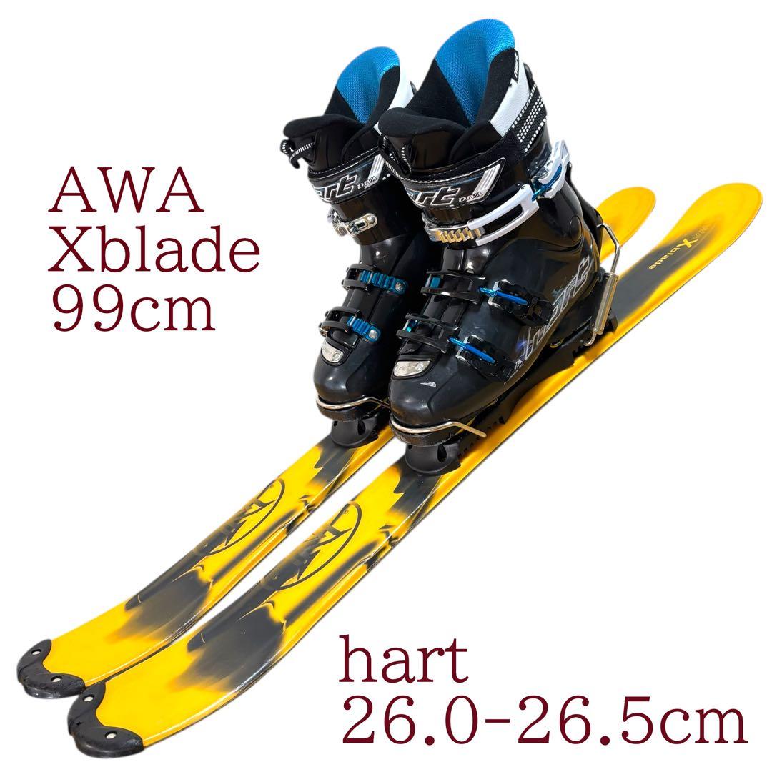 メンズ　ショートスキー　ファンスキーセット　hart 26-26.5cmブーツ付