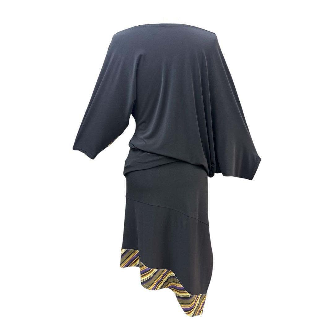 6120★ジャンティ★M 黒 ストライプ セットアップ 社交ダンス