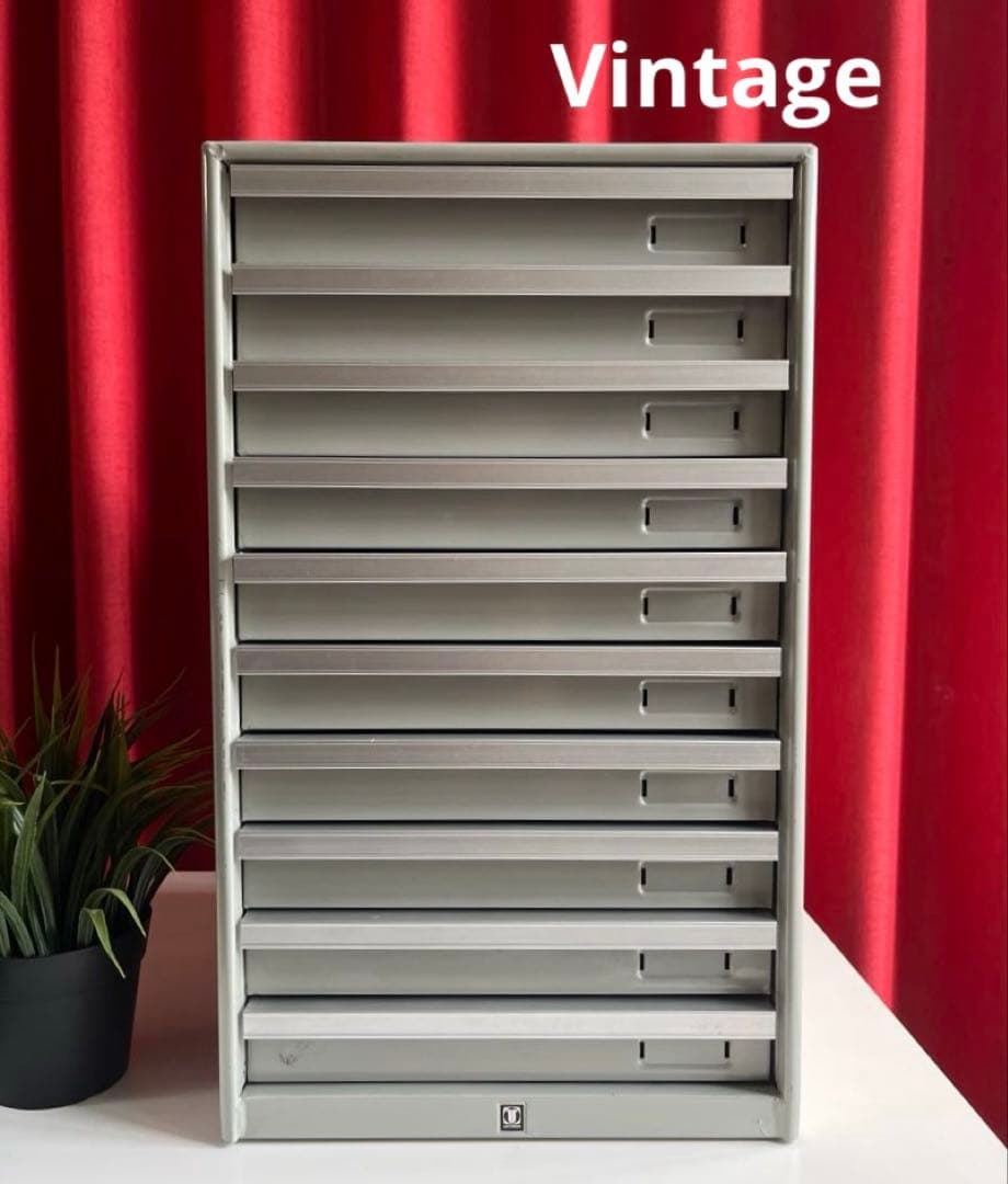 ヴィンテージ　UCHIDA 10段　スチールチェスト　インダストリアル　モダン