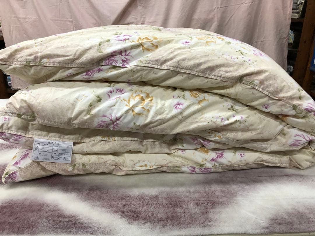 美品☆羽毛布団 ダウン90% シングル