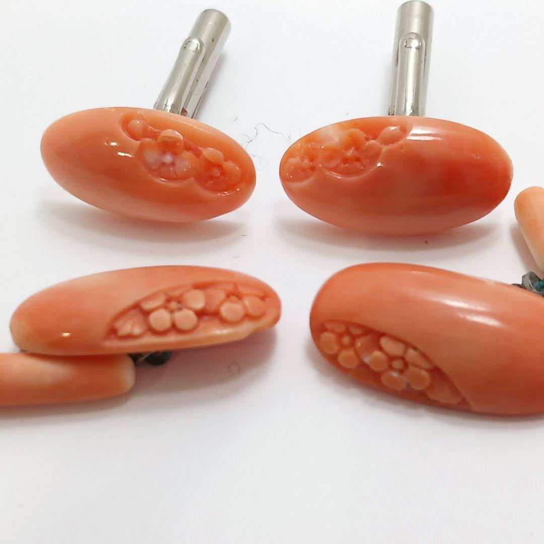 専用Y2550-7 本珊瑚 カフス 10組 20個セット 総重量89.9g
