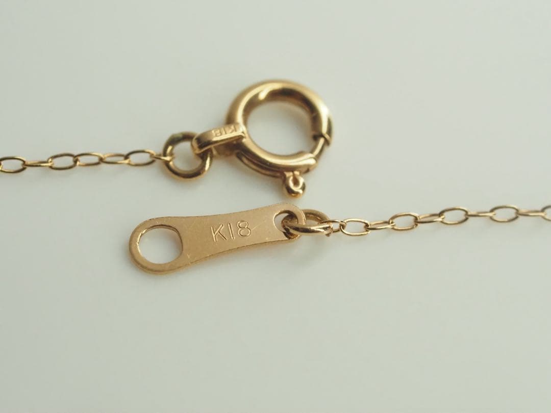 0.30ct！K18PG 天然一粒ダイヤモンドネックレス