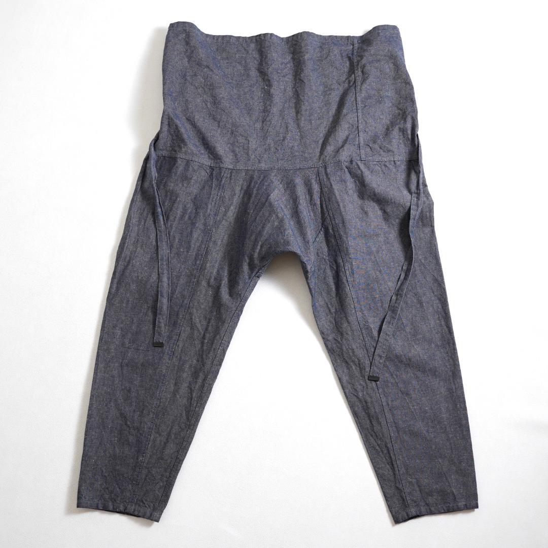 417u*ハトラ hatra コットン リネン 巻き ワイド パンツ.