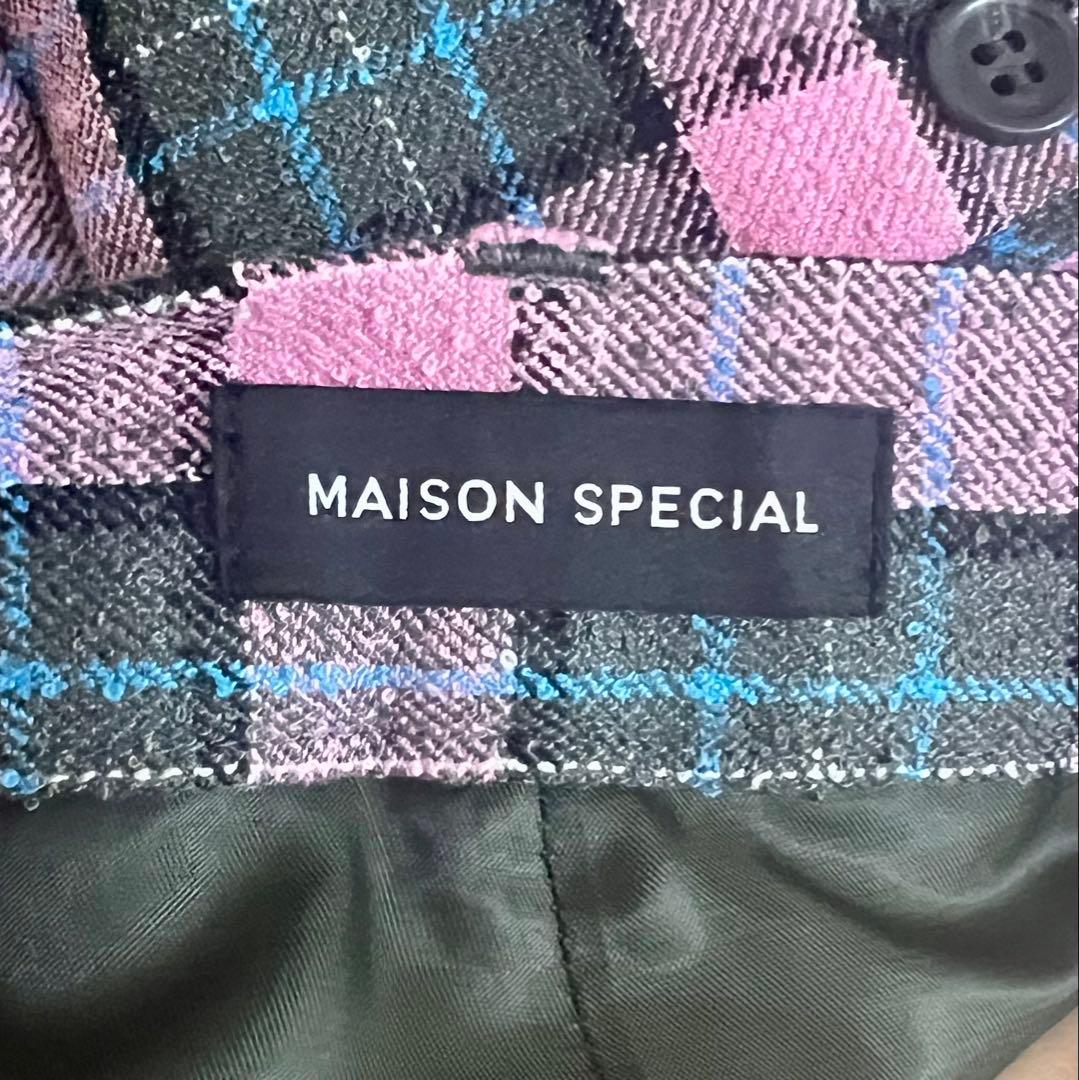 MAISON SPECIAL ループチェック2タックパンツ