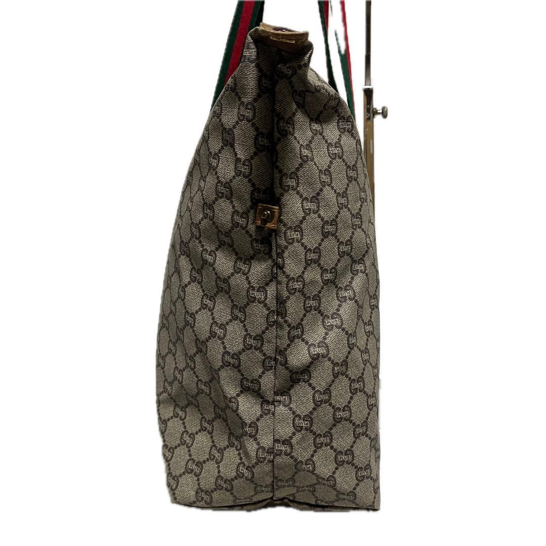 大容量 GUCCI グッチプラス シェリーライン トートバッグ ベージュ B68
