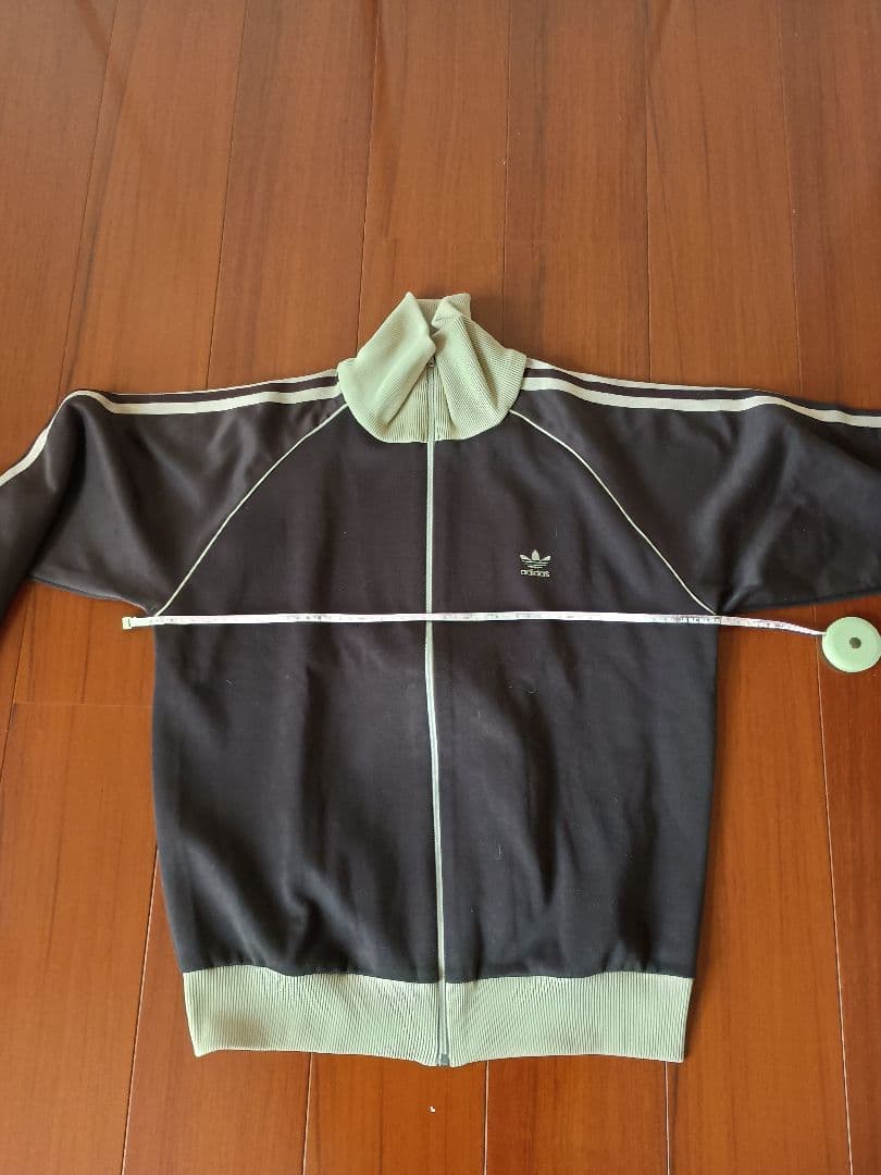 デサント製 adidas トラックジャケット ジャージ ブラウン ベージュ
