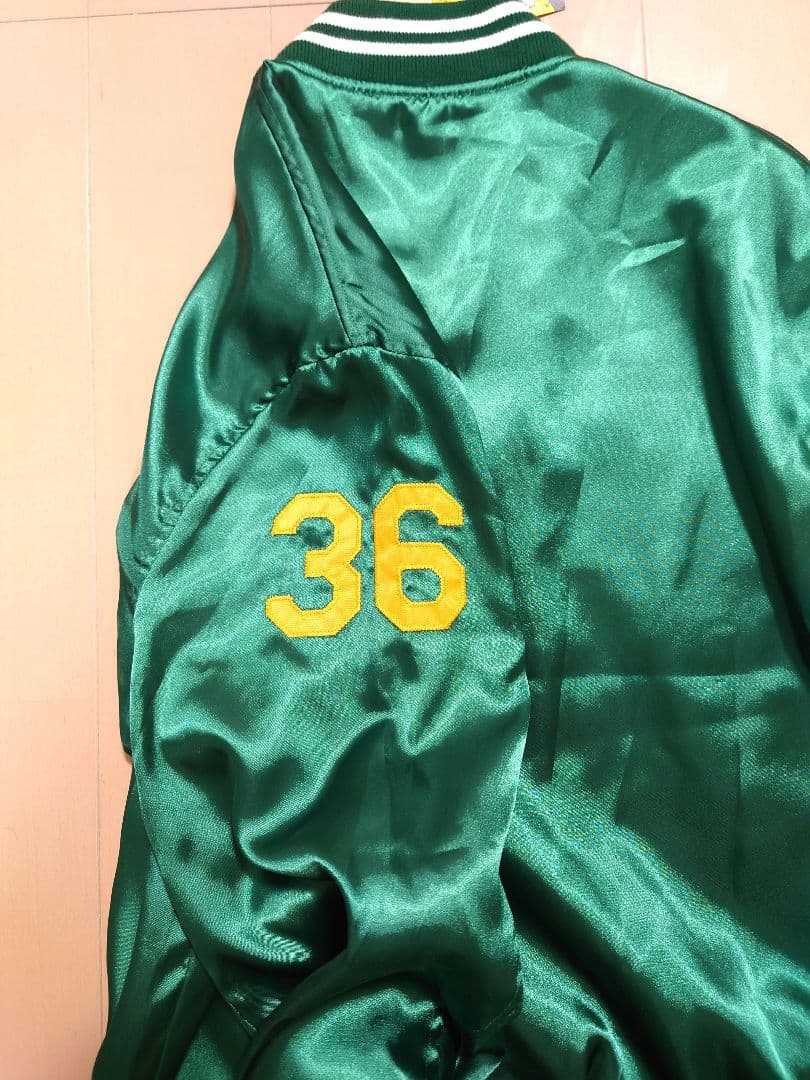 値下げ　WHITES VILLE　スタジャン　ナイロン　グリーン　38 新品　M