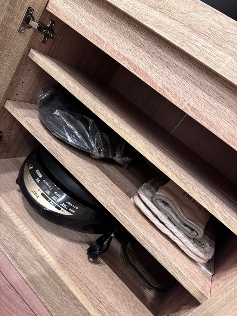 【組立て不要！設置込み】[幅90] 食器棚 レンジ台 コンセント付き LOWYA