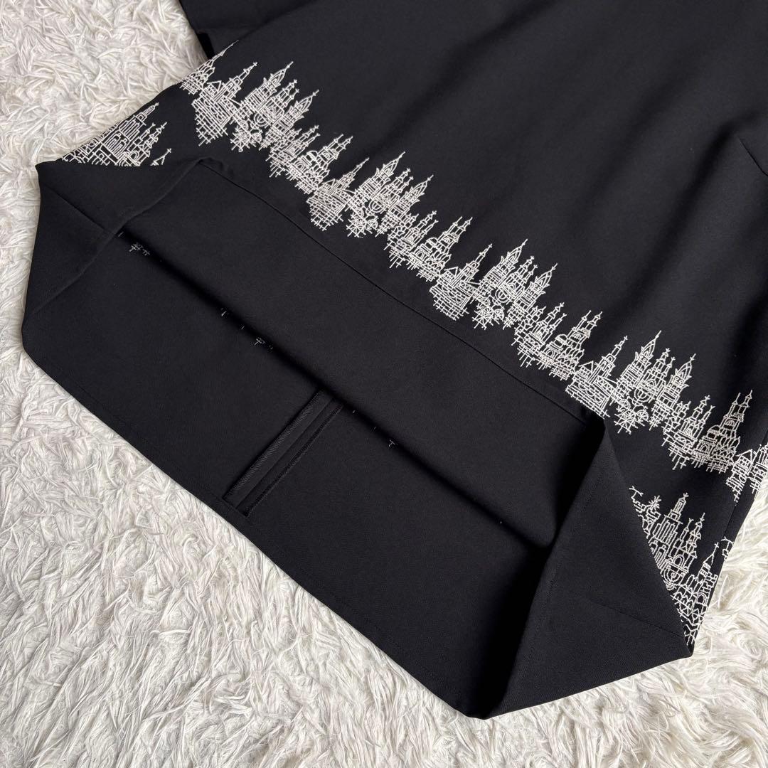 未使用級 22年♡レリアン 七分袖刺繍オーバーブラウス チュニック 13+ 黒