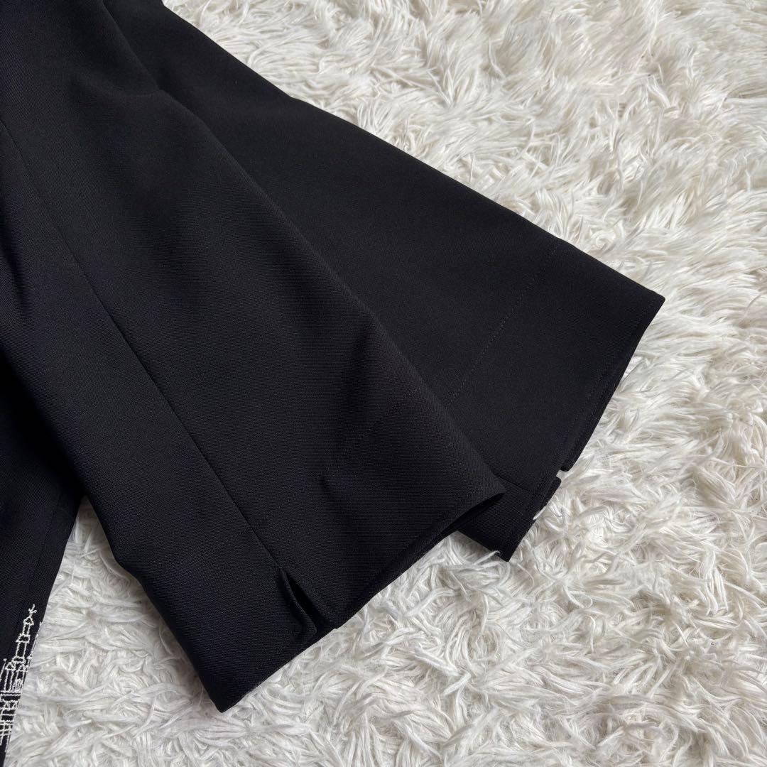 未使用級 22年♡レリアン 七分袖刺繍オーバーブラウス チュニック 13+ 黒