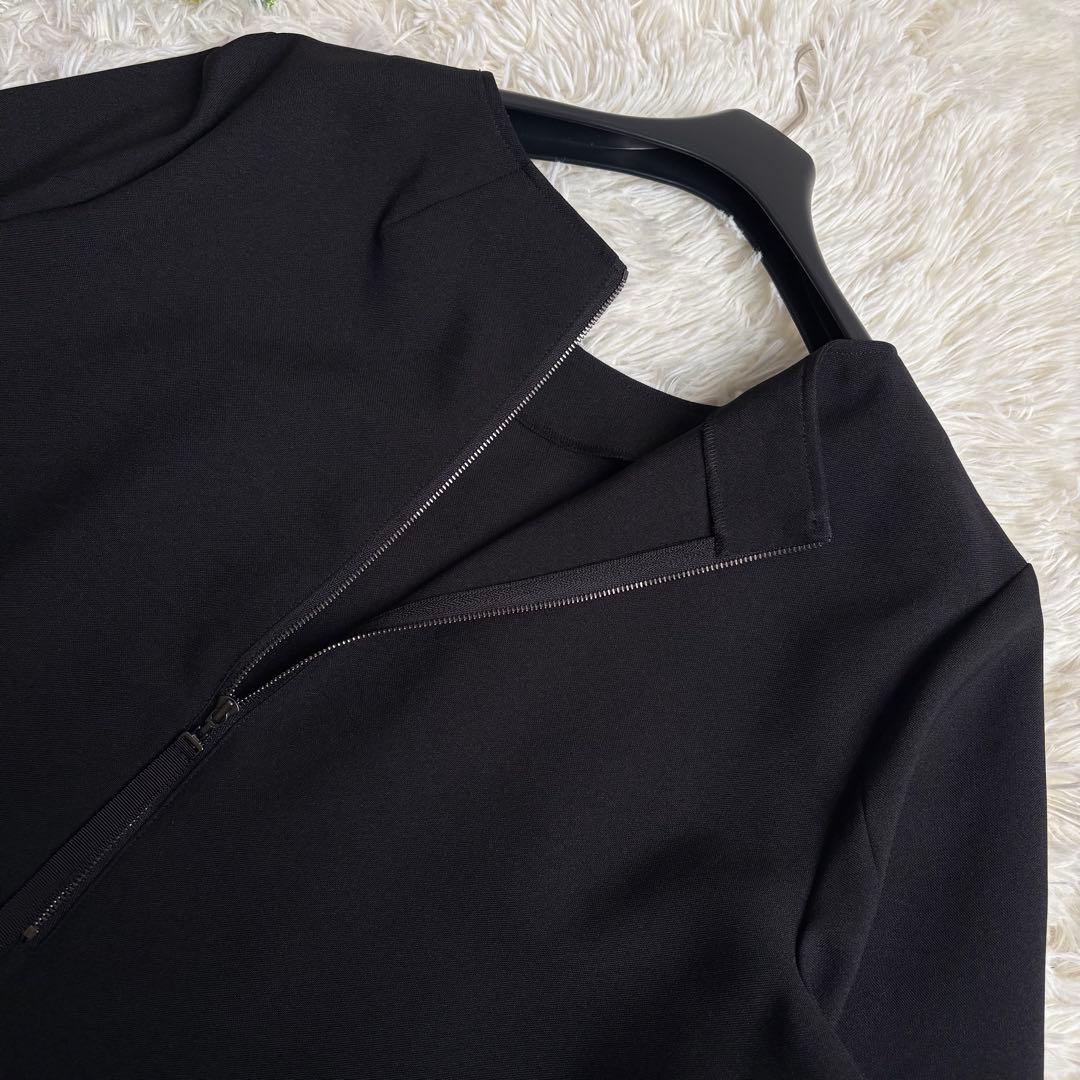 未使用級 22年♡レリアン 七分袖刺繍オーバーブラウス チュニック 13+ 黒