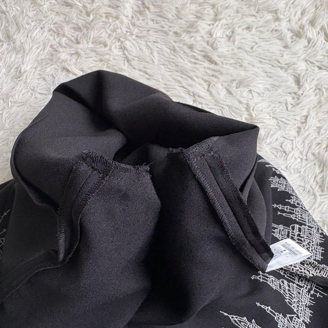 未使用級 22年♡レリアン 七分袖刺繍オーバーブラウス チュニック 13+ 黒