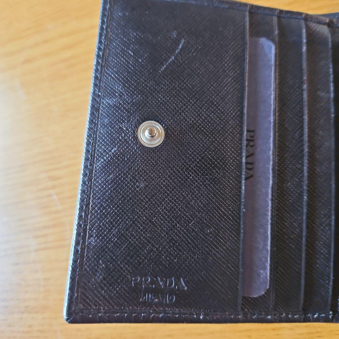 PRADA サフィアーノレザー 二つ折り財布 ブラック