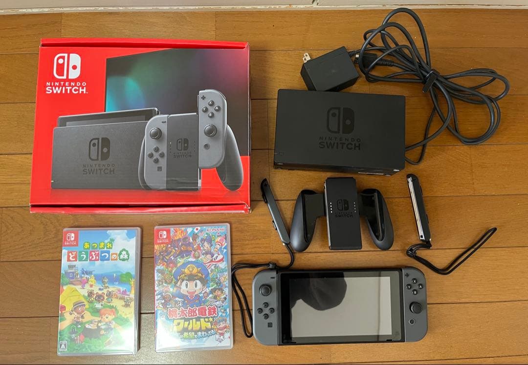 【美品】Nintendo Switch 本体＋ソフト2本(あつ森、桃鉄ワールド)