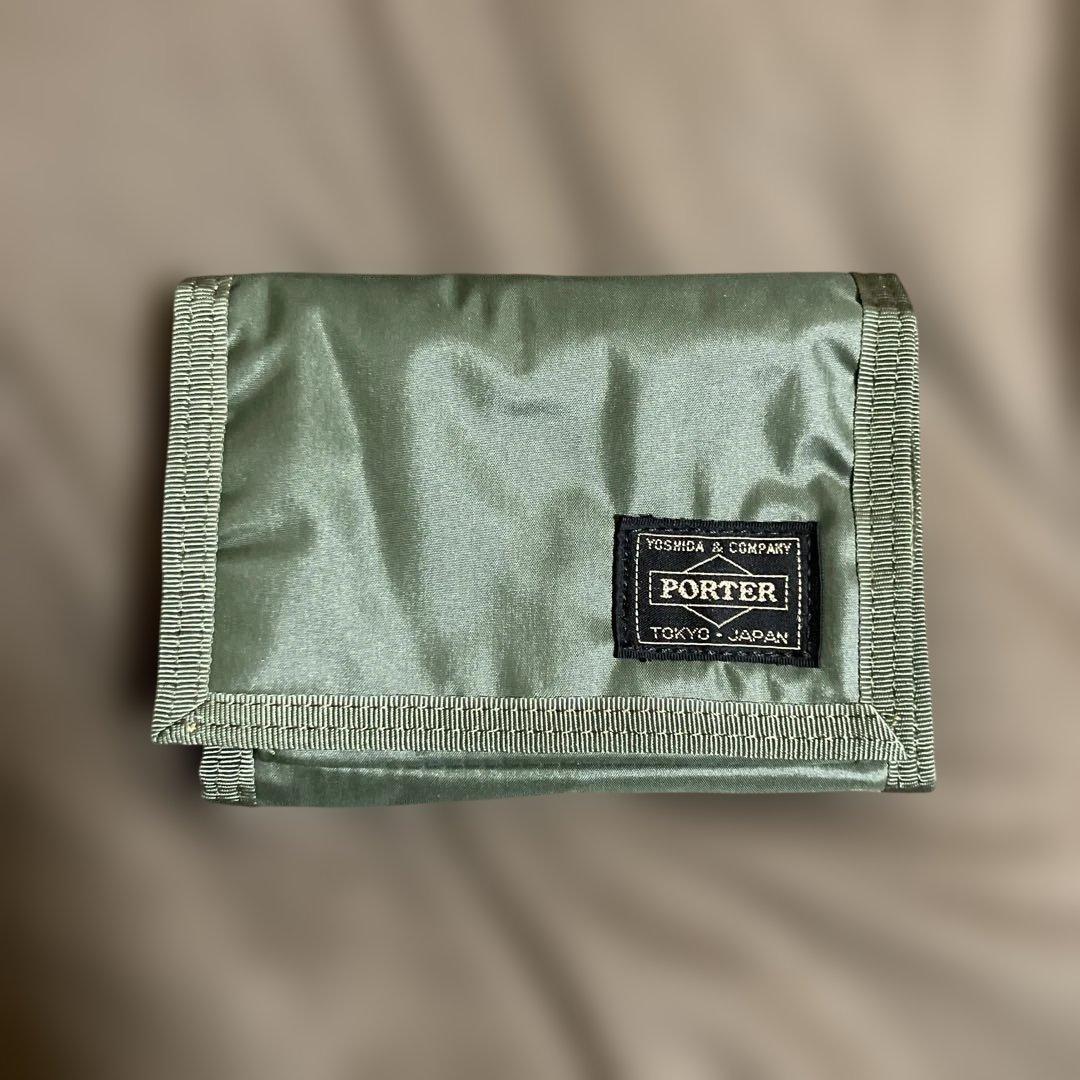 未使用　PORTER カプセル カーキ 三つ折り財布