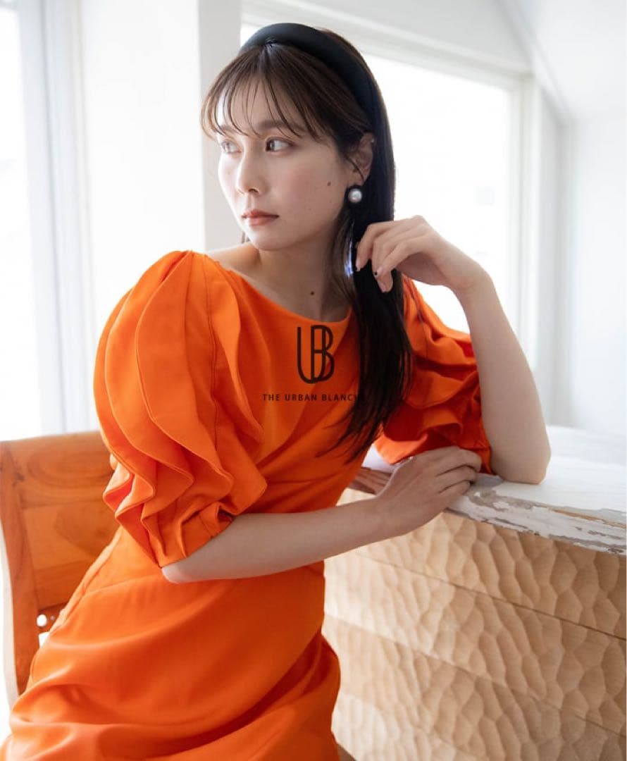 【美品】アーバンブランシュ カラードレス オレンジCD17