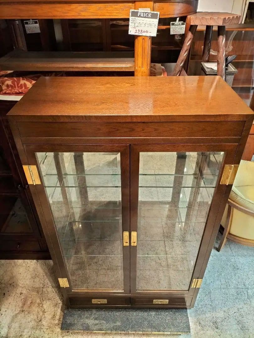 M♦ポンスケカリモク家具 ドマーニ　ガラスキャビネット