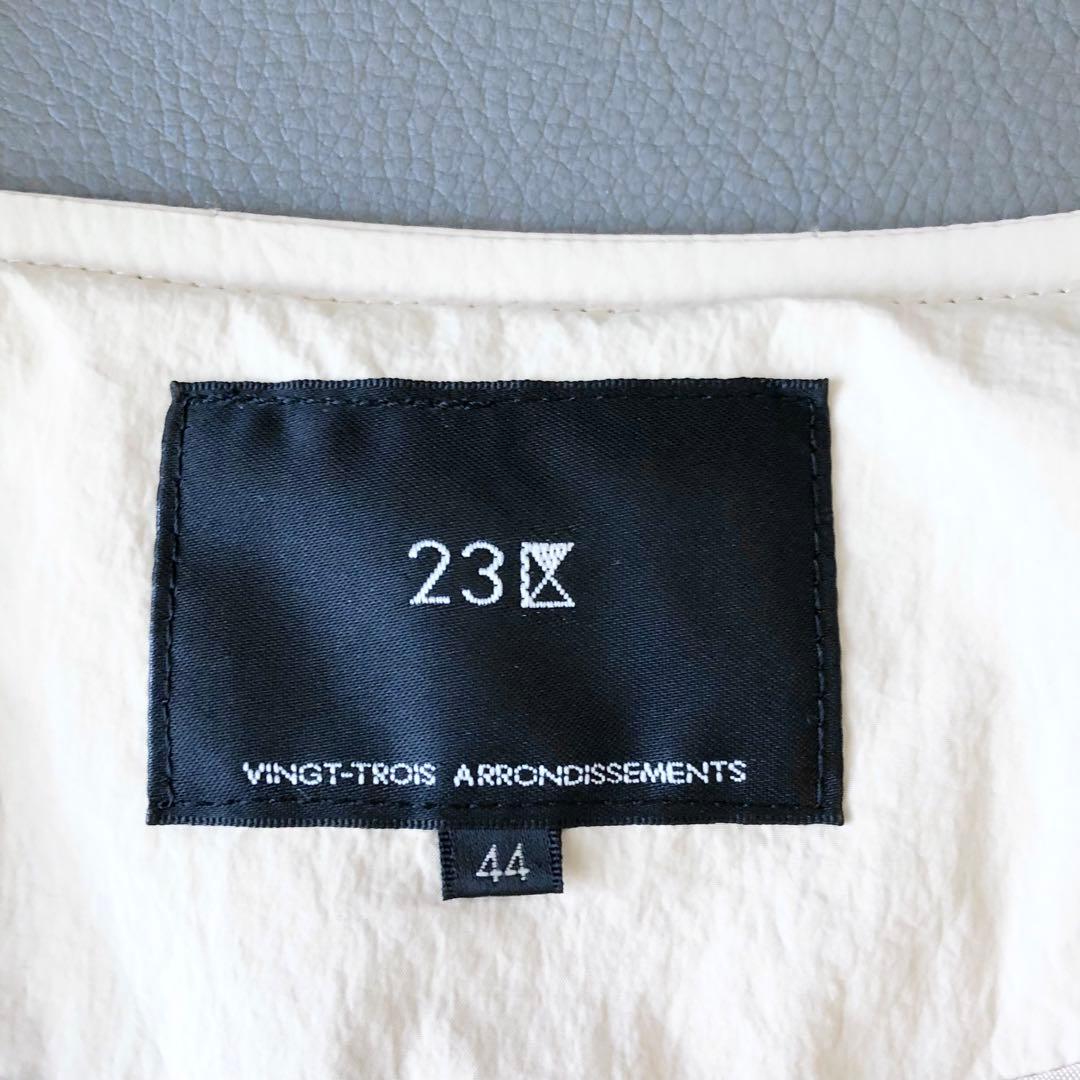 2913y 23区ノーカラーパディングアウター キルティング 大きいサイズ 3L