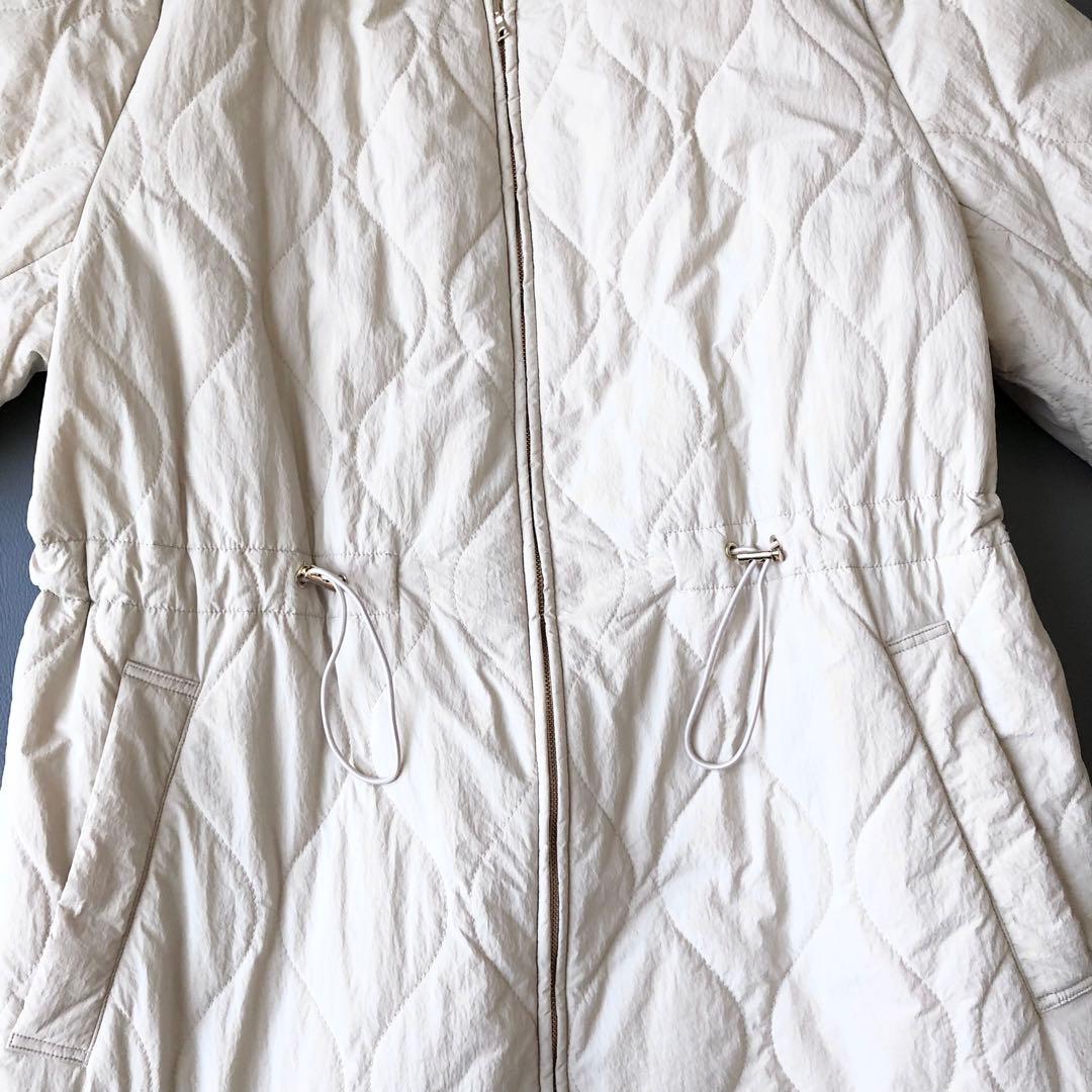 2913y 23区ノーカラーパディングアウター キルティング 大きいサイズ 3L
