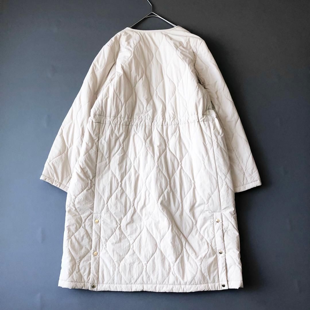 2913y 23区ノーカラーパディングアウター キルティング 大きいサイズ 3L