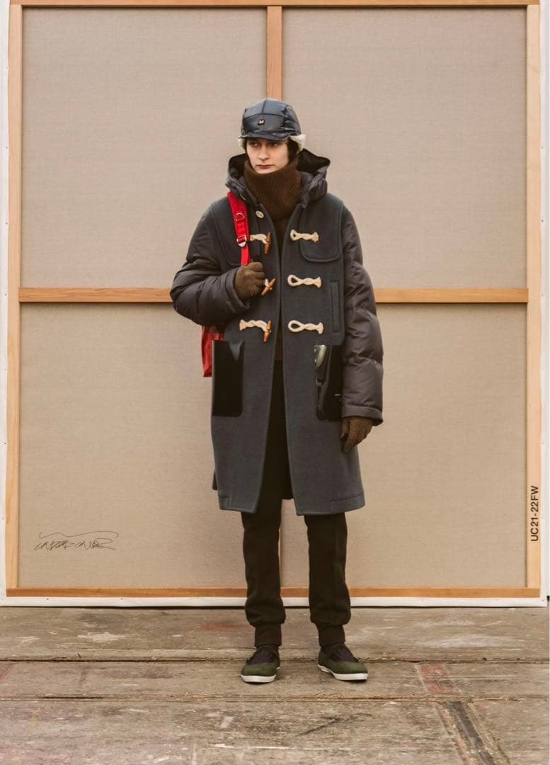 UNDERCOVERアンダーカバー フード&袖ダウンウールモッサーダッフルコート