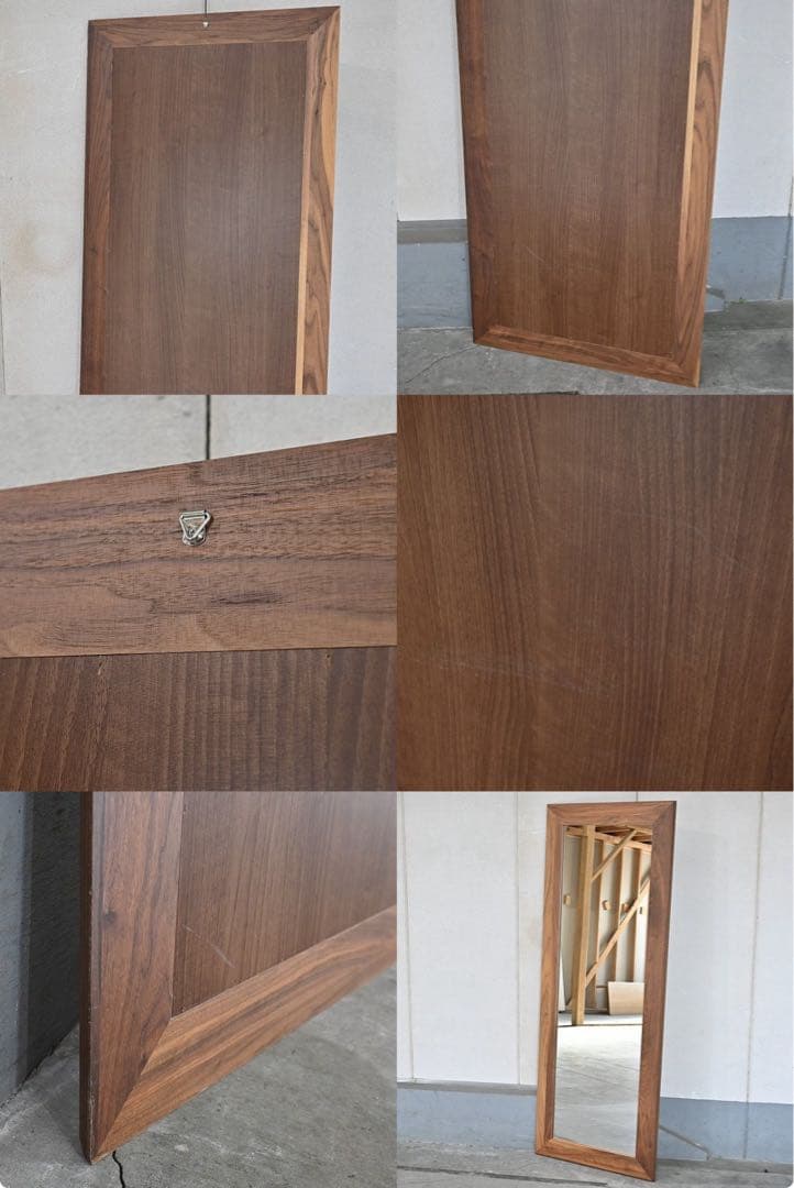 北欧スタイル 全身鏡 ウォールナット無垢材 ナチュラル 姿見 ミラー 玄関 寝室