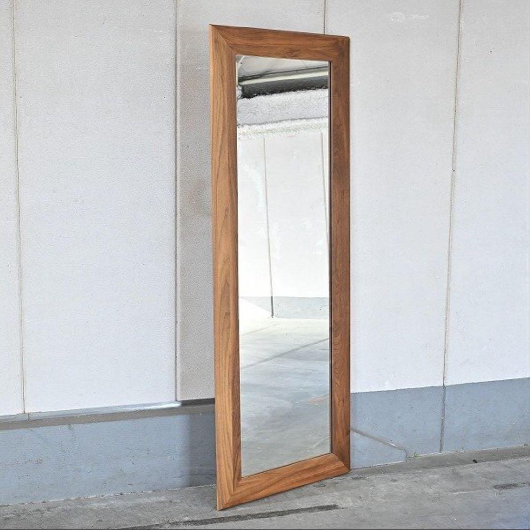 北欧スタイル 全身鏡 ウォールナット無垢材 ナチュラル 姿見 ミラー 玄関 寝室