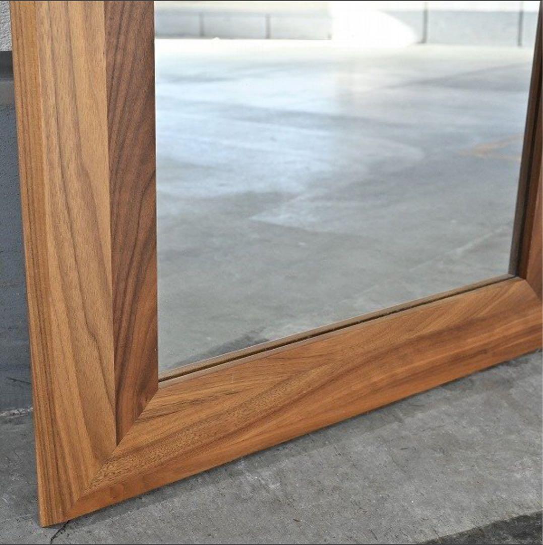 北欧スタイル 全身鏡 ウォールナット無垢材 ナチュラル 姿見 ミラー 玄関 寝室