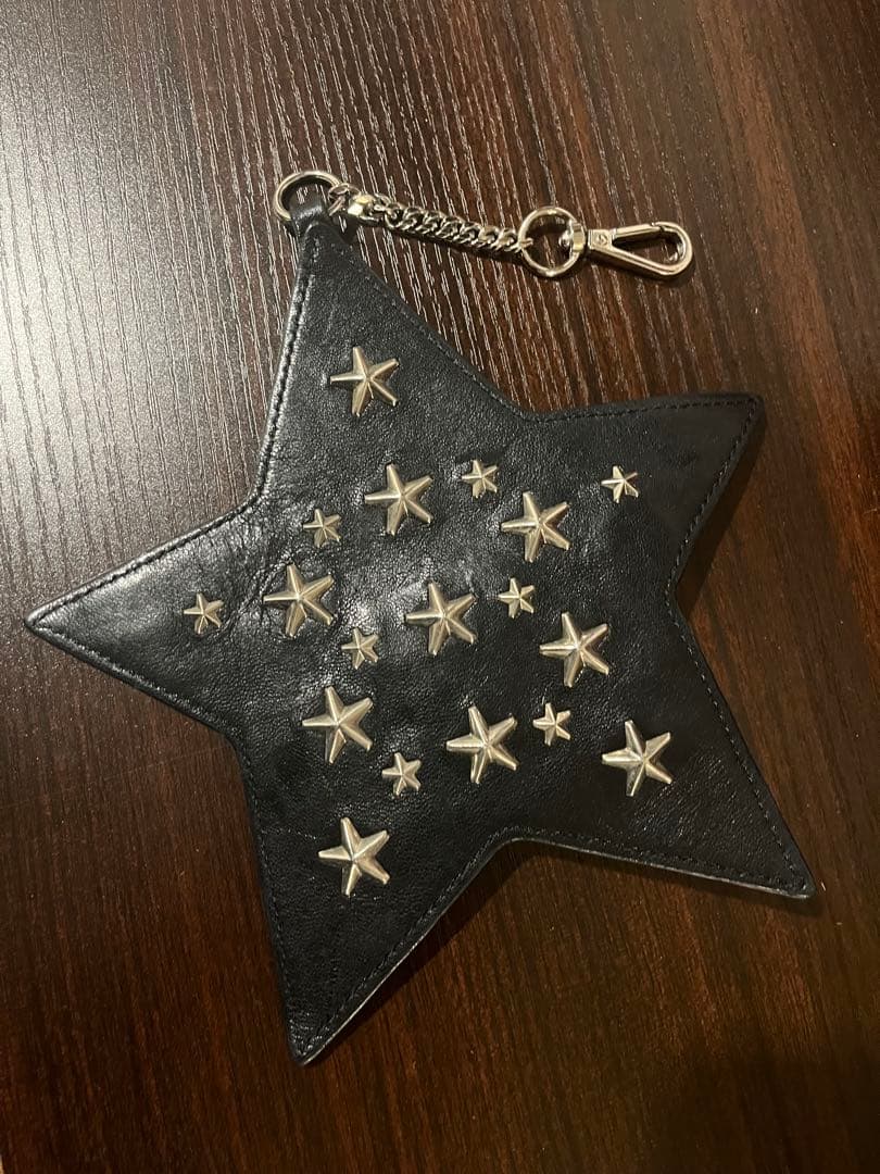 ジミーチュウ　星型　スタッズ　本革 レザー　ケース　小銭入れ　ブラック