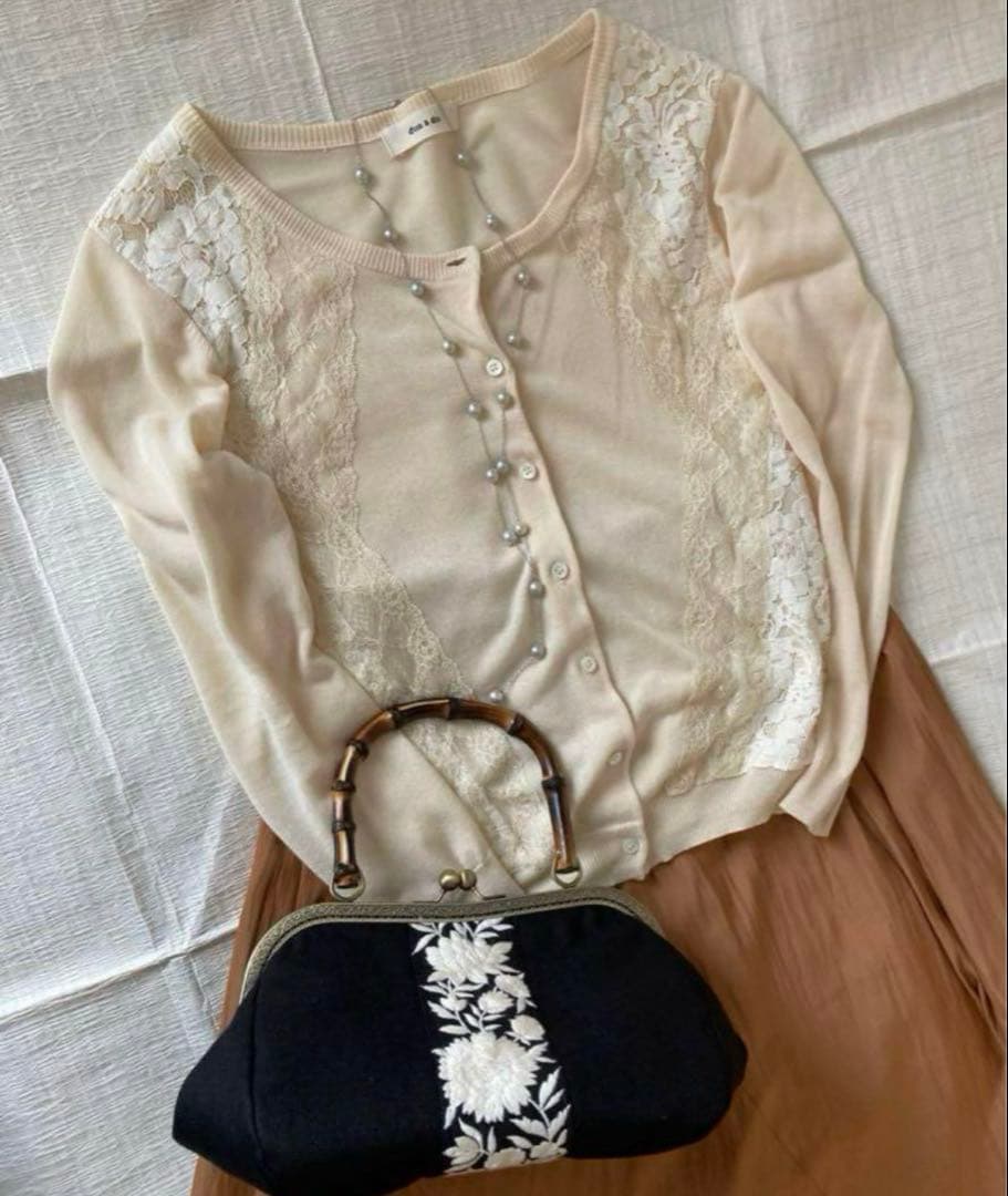 ❤️着物お出かけバンブーbag 気品溢れる大人black linen 豪華刺繍