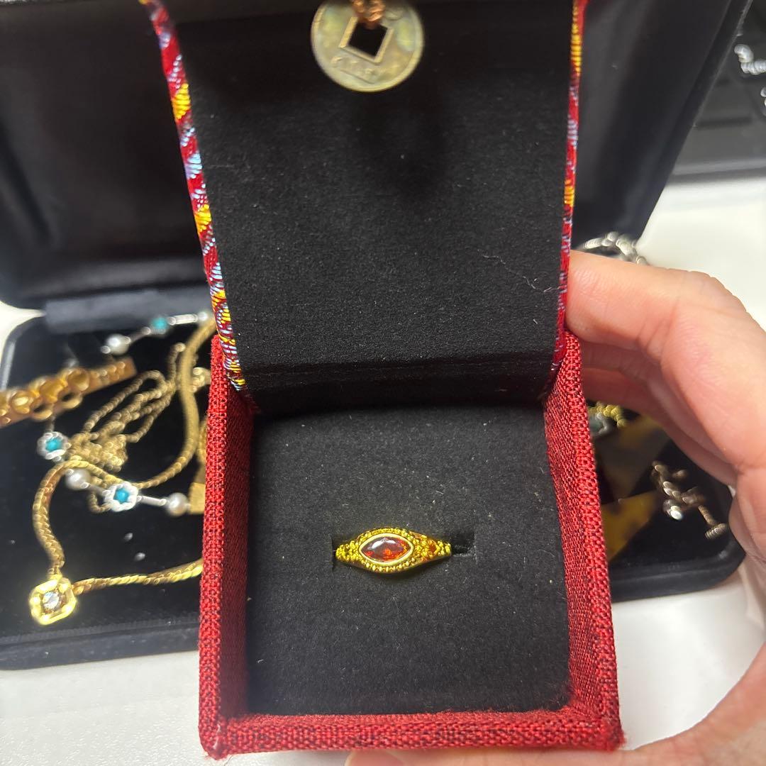 遺品生前整理アクセサリーまとめ　ゴールドネックレス、指輪、K10など