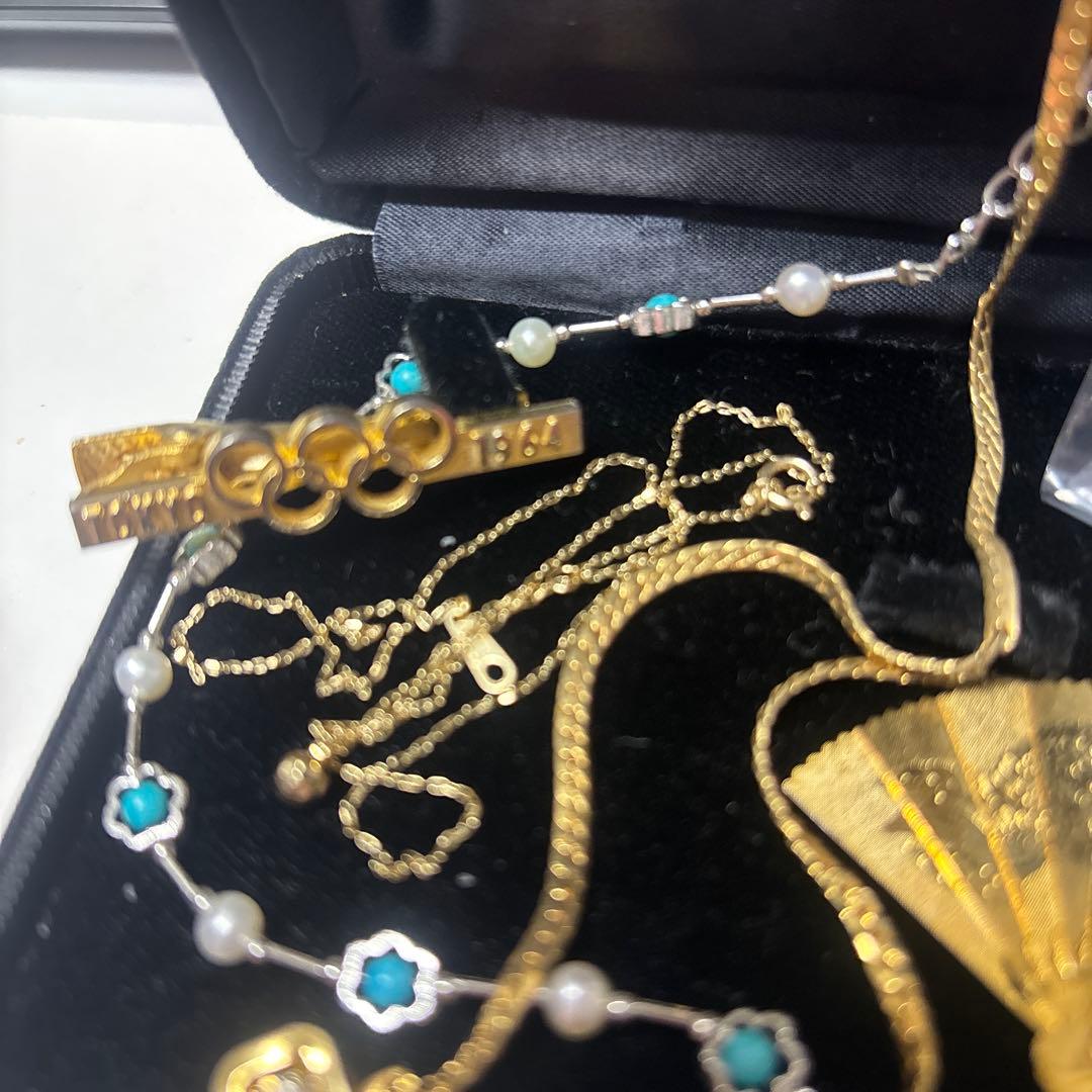 遺品生前整理アクセサリーまとめ　ゴールドネックレス、指輪、K10など