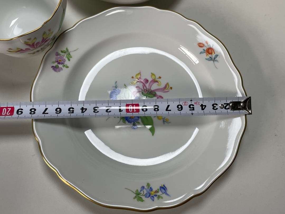 MEISSEN三つ花ベーシックフラワープレート＆カップ＆ソーサーセット70603