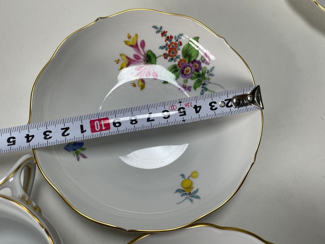 MEISSEN三つ花ベーシックフラワープレート＆カップ＆ソーサーセット70603