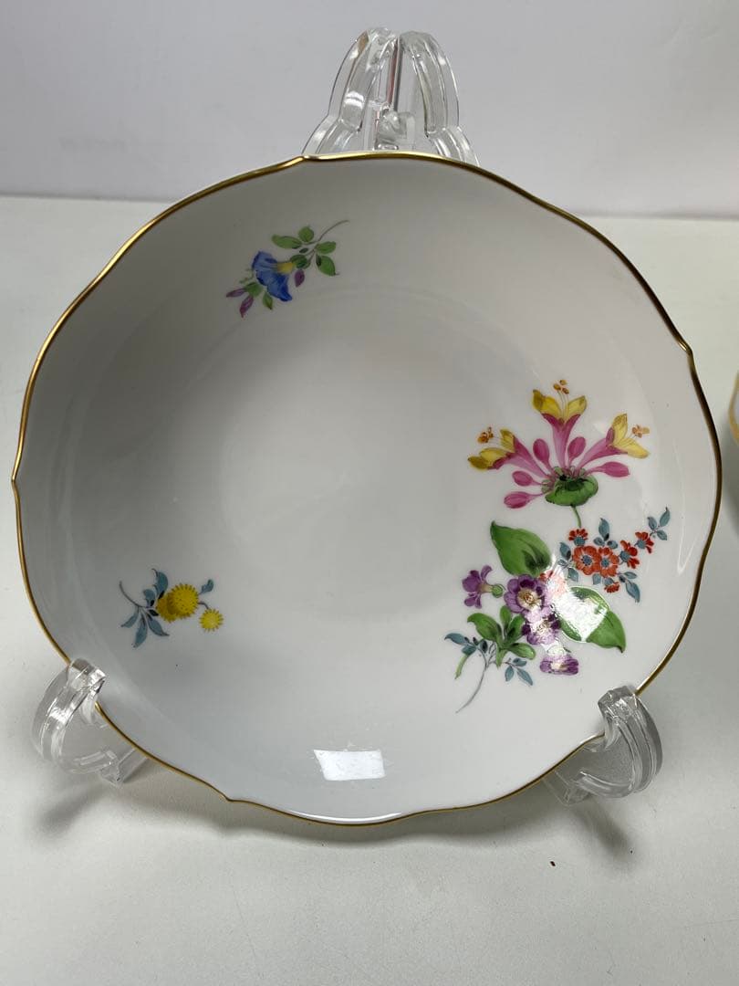 MEISSEN三つ花ベーシックフラワープレート＆カップ＆ソーサーセット70603