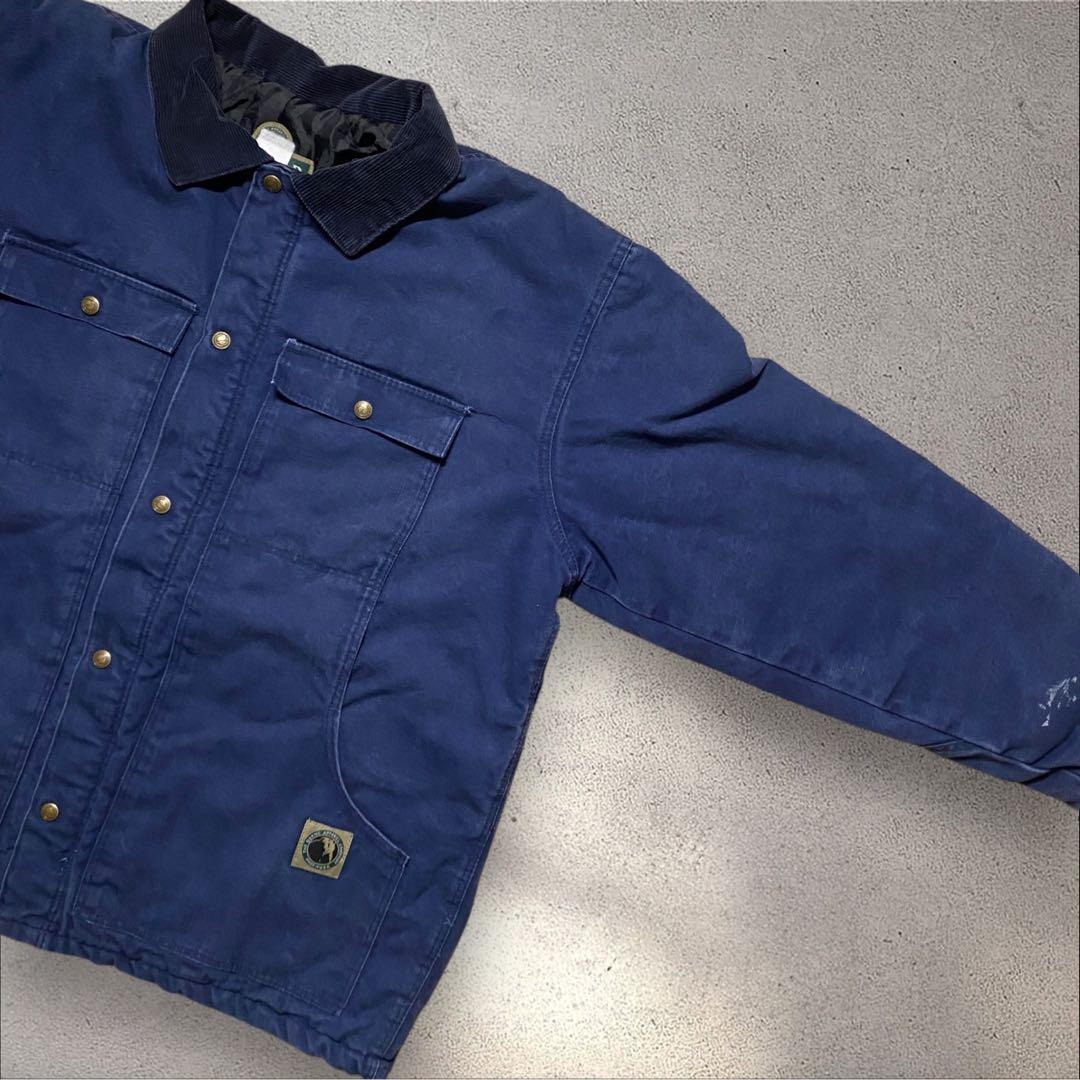 【着画あり】90s襟コーデュロイダックジャケットUSAネイビートラディショナル