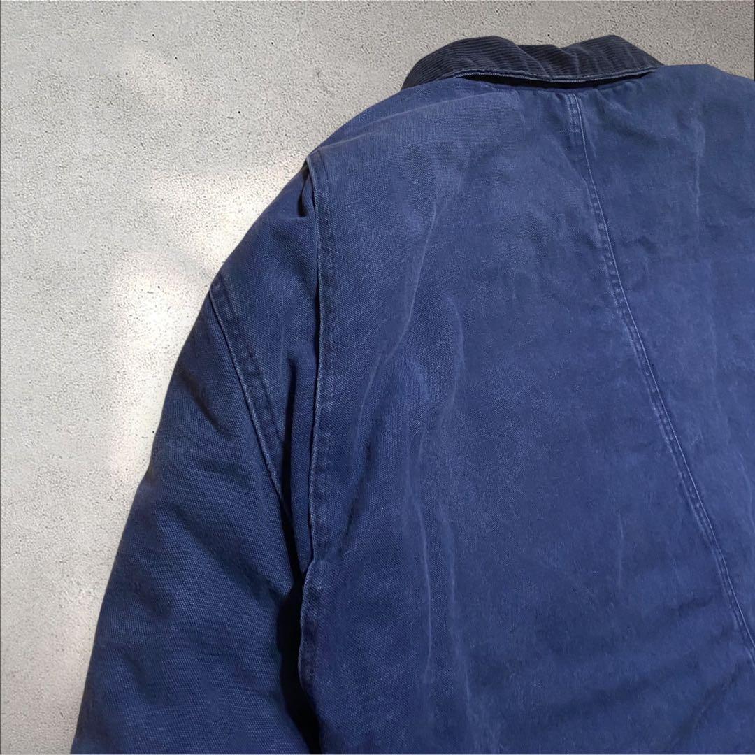 【着画あり】90s襟コーデュロイダックジャケットUSAネイビートラディショナル