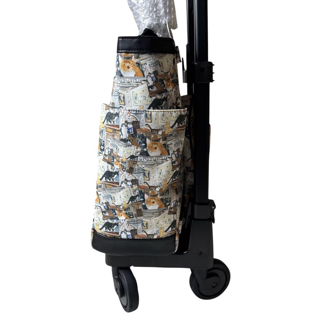 未使用級 スワニー マンハッタナーズ キャリーバッグ 4輪カート 猫柄 軽量