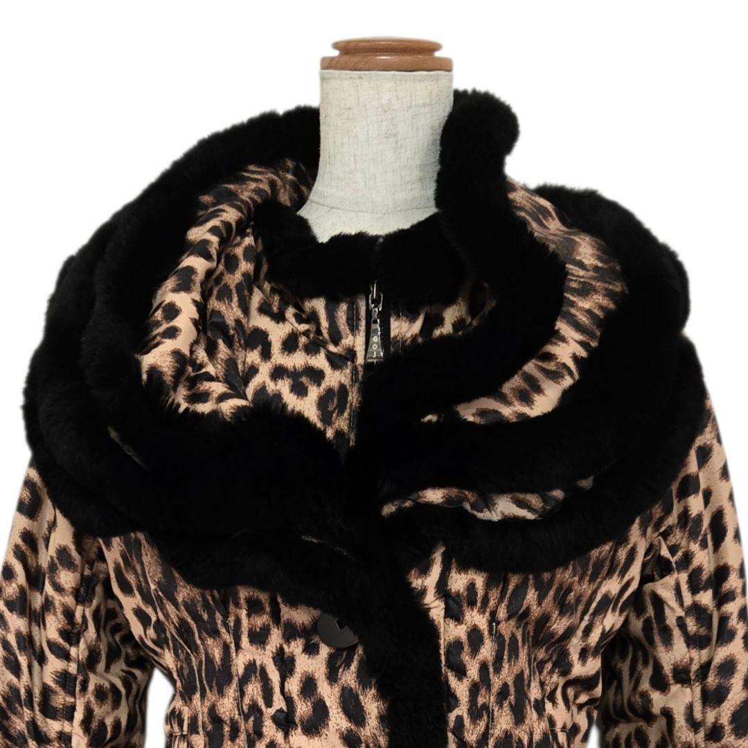 伊太利屋　ヒョウ柄中綿コート　ベージュ系　レッキスラビット　レオパード　イタリヤ