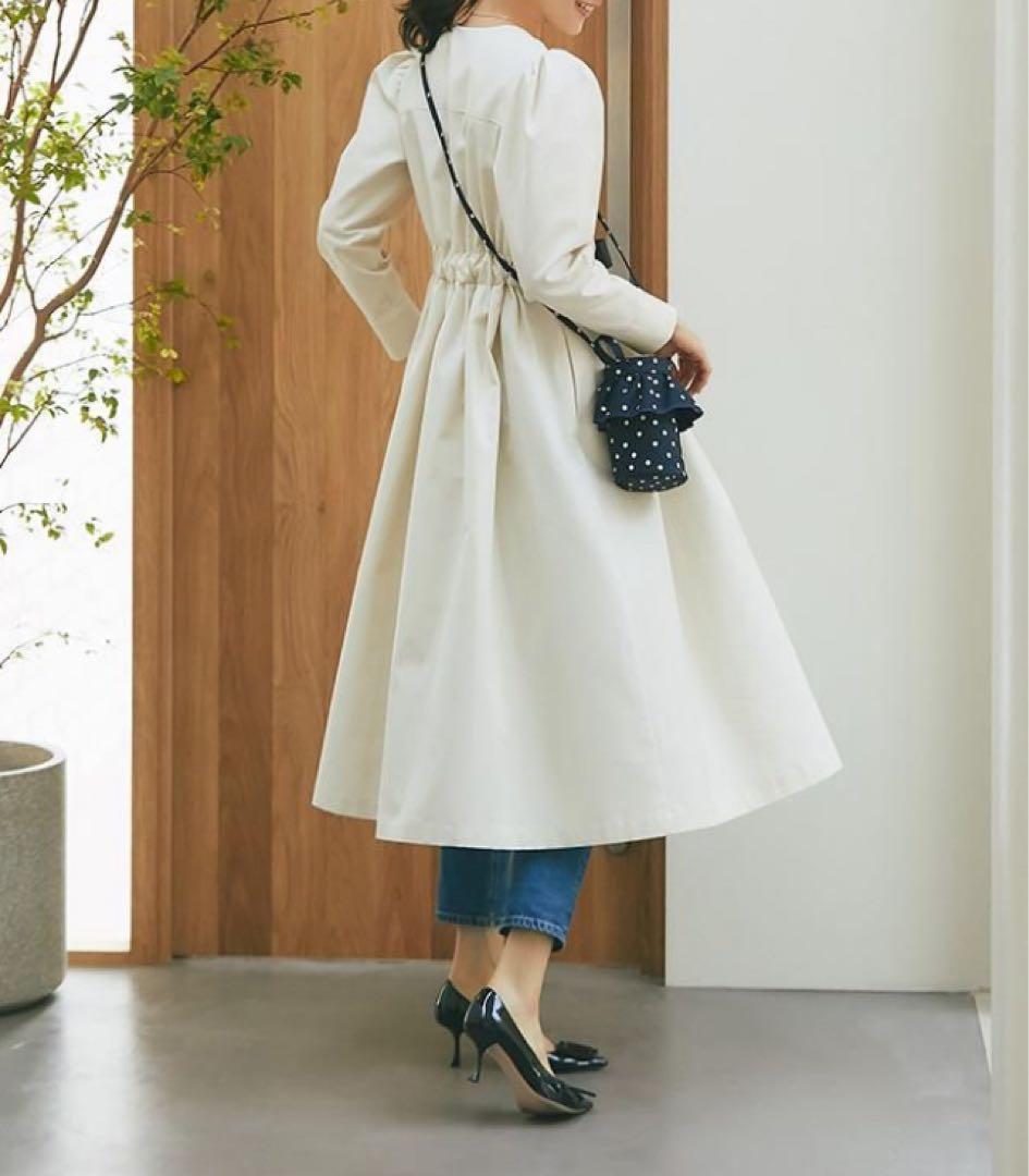 24SS セブンテン　マルチWAYコートワンピース　オフホワイト　リボン　M