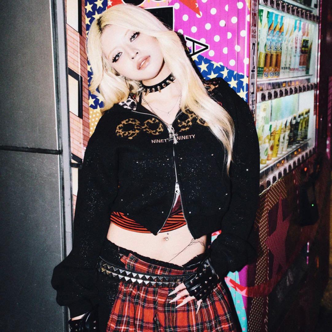 9090 OG Logo Glitter Zip Hoodie パーカー